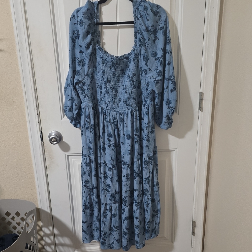 Torrid Blue Floral Midi Dress